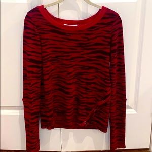 REDHAUTE Red and Black Zebra print sweater